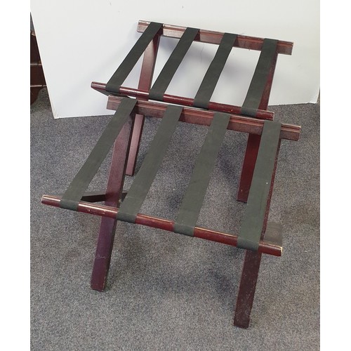 1057 - Pair of Dark Wood Luggage Racks