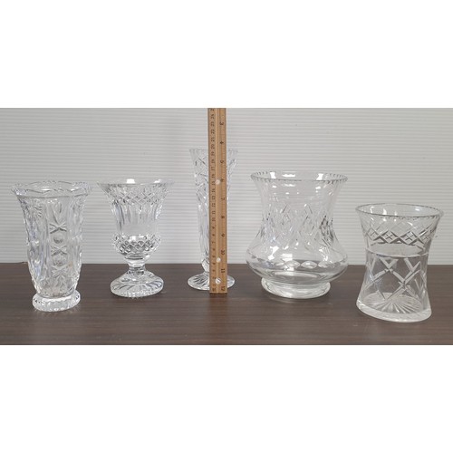 60 - Lot of 5x Cut Glass Vases