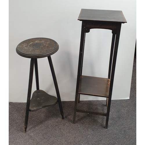 911 - Plant Stand, Small Table and Edwardian Chair (tallest plant stand H: 90cm)