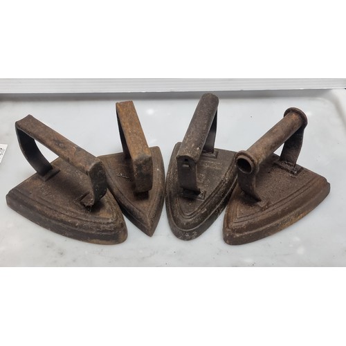 637 - Lot of 4x Antique Irons