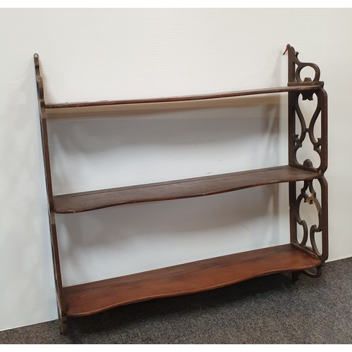 831 - Lot of 2x Antique Wall Racks H: 63cm x W: 62cm x D: 15cm and H: 61cm x W: 55cm x D: 13cm