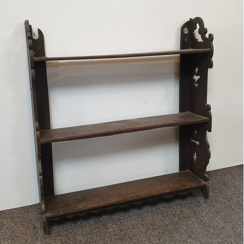 831 - Lot of 2x Antique Wall Racks H: 63cm x W: 62cm x D: 15cm and H: 61cm x W: 55cm x D: 13cm