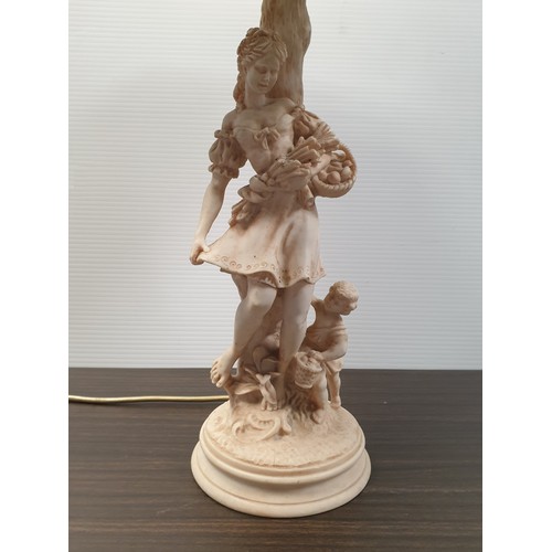 516 - Figurative Table Lamp and Shade H: 65cm x Shade Diameter 34cm