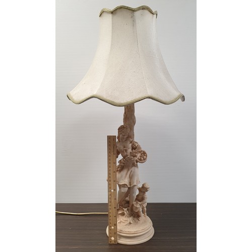 516 - Figurative Table Lamp and Shade H: 65cm x Shade Diameter 34cm