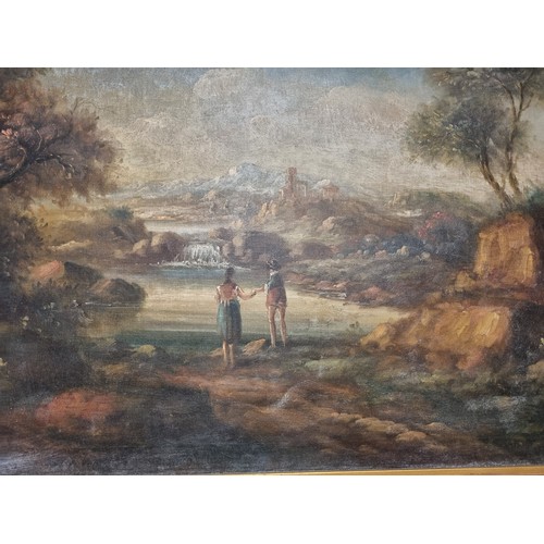 767 - Antique Framed Picture - Countryside Landscape, Signed C. Patin L: 140cm x H: 80cm