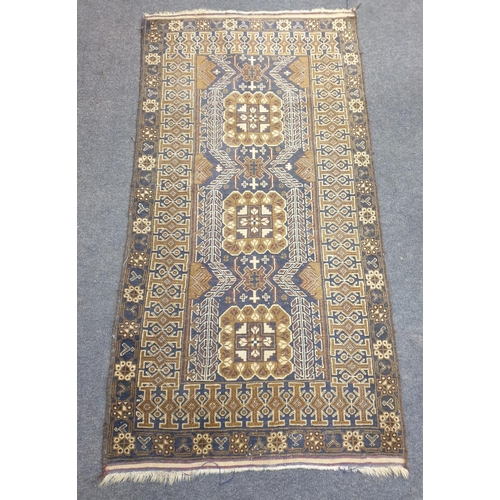 5 - Oriental Blue Ground Rug, L:200 x W:110cm