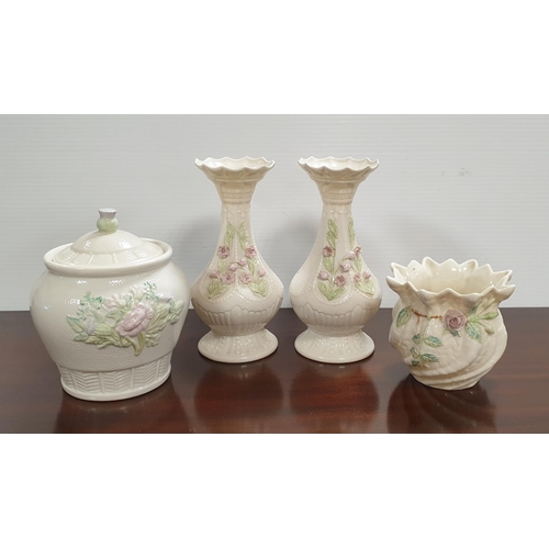 35 - Four Pieces of Belleek, Tallest 21cm