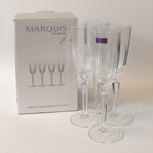 48 - Set of 4x Waterford Marquis Champagne Flutes (Boxed)