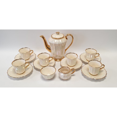 34 - Wade Coffee Set Opalescent Cream and Gold