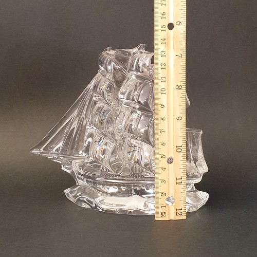 30 - Waterford Crystal Tall Ship Ornament, H: 14cm x W: 16cm