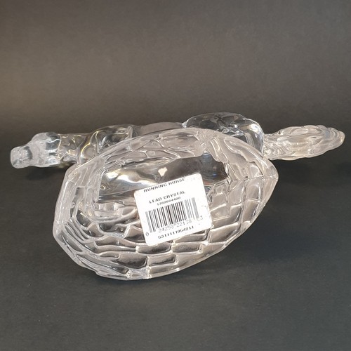 29 - Waterford Crystal Running Horse Ornament, H: 16cm x W: 22cm