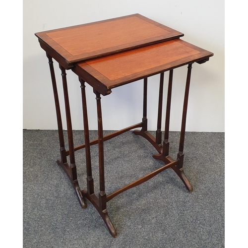 20 - Mahogany Nest of Two Tables, H:70 x W:51 x D:34cm