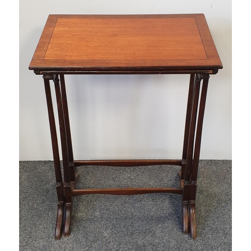 20 - Mahogany Nest of Two Tables, H:70 x W:51 x D:34cm