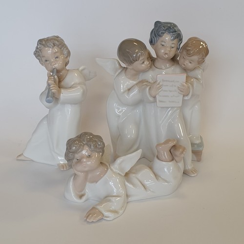 45 - Lot of 3x Lladro Angel Ornaments, tallest: 18cm