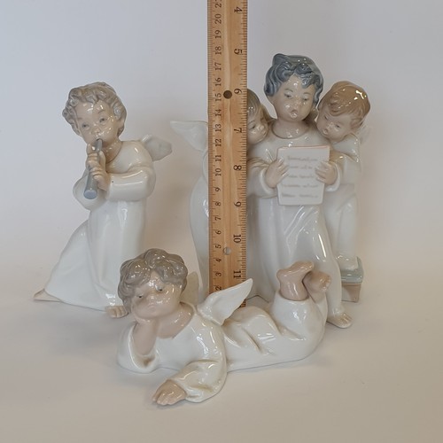 45 - Lot of 3x Lladro Angel Ornaments, tallest: 18cm