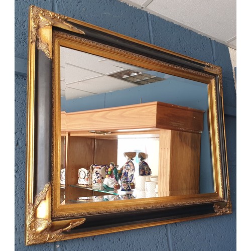 18 - Black and Gilt Framed Mirror, H:69 x W:95cm