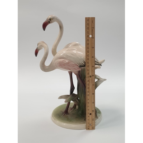 34 - Porcelain Flamingo Ornament, Height 31cm
