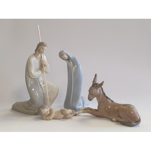 50 - Lot of 4x Lladro Porcelain Crib Figures, Largest 24cm in Height