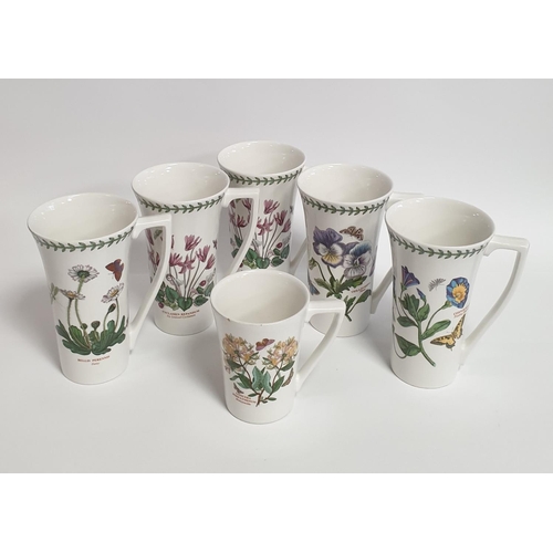 52 - 5x Large Portmeirion Botanic Garden Latte Mugs (Height 16cm) and 1x Coffee Mug (Height 11cm)