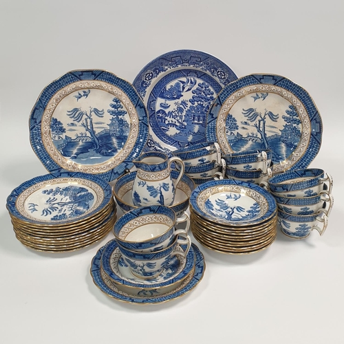 146 - Booth's Real Old Willow Pattern 39pcs Tea Set and a B&K Willow Pattern Plate