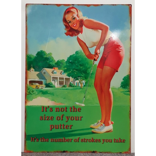 162 - Reproduction Tin Golf Sign, H:70 x W:50