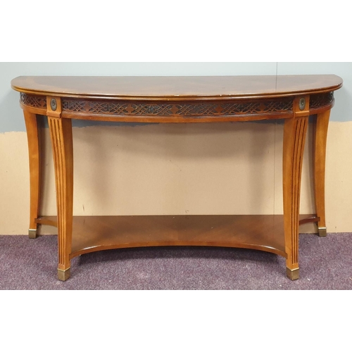 170 - Half Moon Two Tier Hall Table, H:66 x W:122 x D:66cm