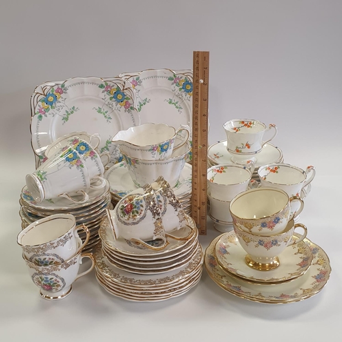 28 - Four Part Tea Sets including Paragon and Plant Tuscan China, 71pcs Total