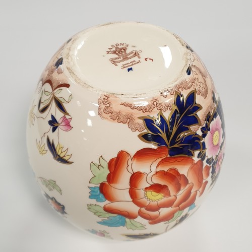 142 - Large Mason's Ironstone Mandarin Ginger Jar, H: 23cm