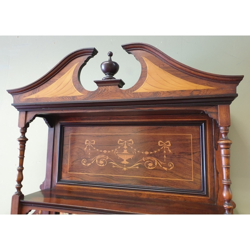 6 - Inlaid Rosewood Mirror-Back Chiffonier, H:200 x W:122 x D:42cm