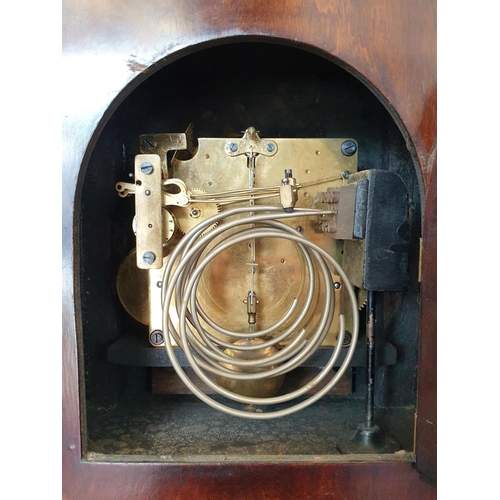 10 - Mahogany Grandmother Clock, H:135 x W:29 x D:16cm