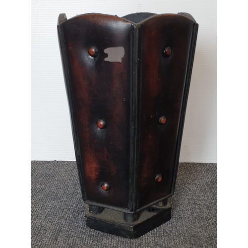 11 - Leather Effect Umbrella/Stick Stand, H:43 x D:26cm