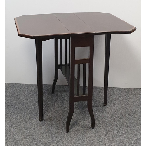 13 - Inlaid Mahogany Sutherland Table, H:68 x W:61 x D:19/76cm