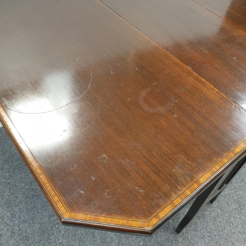 13 - Inlaid Mahogany Sutherland Table, H:68 x W:61 x D:19/76cm