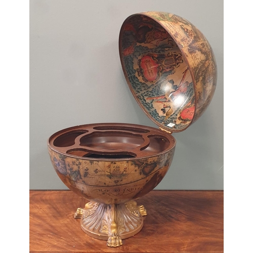 21 - Table Top Globe Drinks Cabinet, H:55 x D:45cm