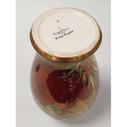 23 - Carltonware Rouge Royale Lidded Baluster  Vase, Height 38cm