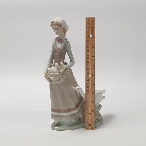 33 - Lladro Porcelain Figure, Girl with Geese Height 31cm