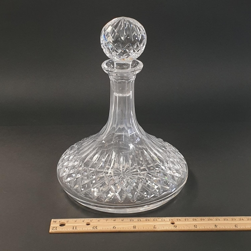 37 - Waterford Crystal Ship's Decanter, H:24 x D:19cm