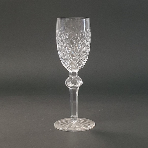 38 - Set of Six Waterford Crystal Liqueur Glasses, Height 16cm
