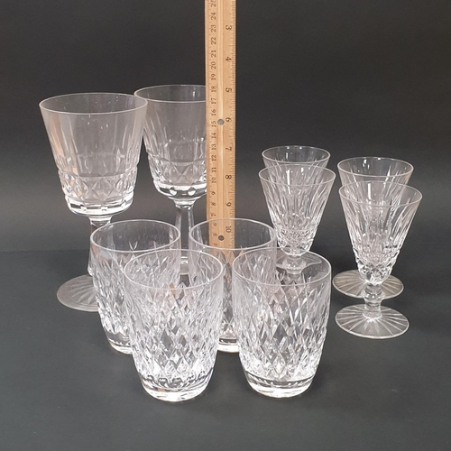 39 - Collection of Waterford Crystal Glasses - Two Wine Glasses, Four Tumblers, Four Sherry Glasses