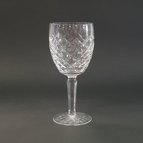 51 - Set of Six Waterford Crystal Wine Glasses, Height 17.5cm