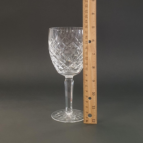 51 - Set of Six Waterford Crystal Wine Glasses, Height 17.5cm