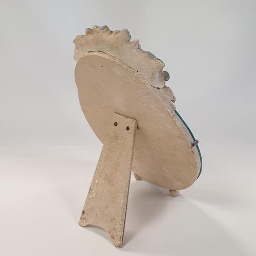 54 - Oval Dressing Table Mirror with Floral Detail  H:32 x W:20cm