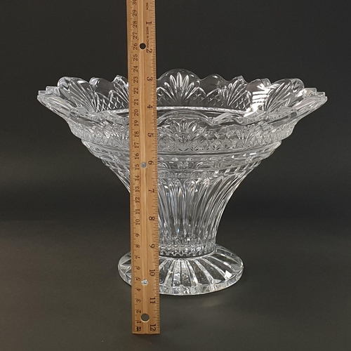 55 - Large Cut Glass Fruit Bowl, H:20 x D:31cm
