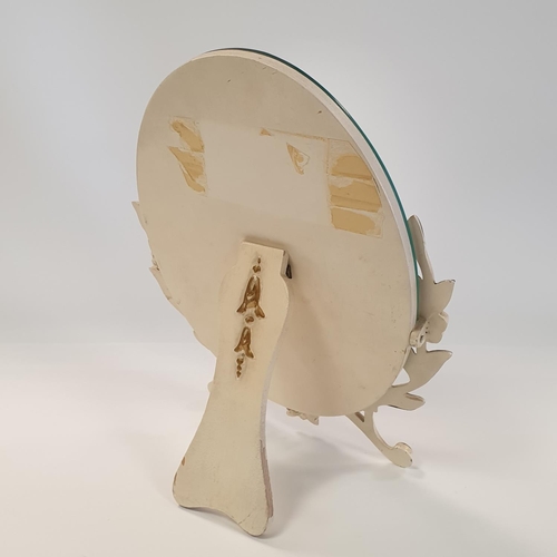 56 - Gilt Floral Dressing Table Mirror, H:34 x W:27cm