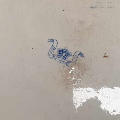 57 - Four Willow Pattern Meat Plates, Largest 36 x 46cm