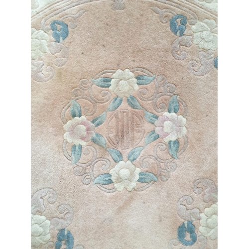 58 - Circular Embossed Chinese Wool Rug, Diameter 130cm