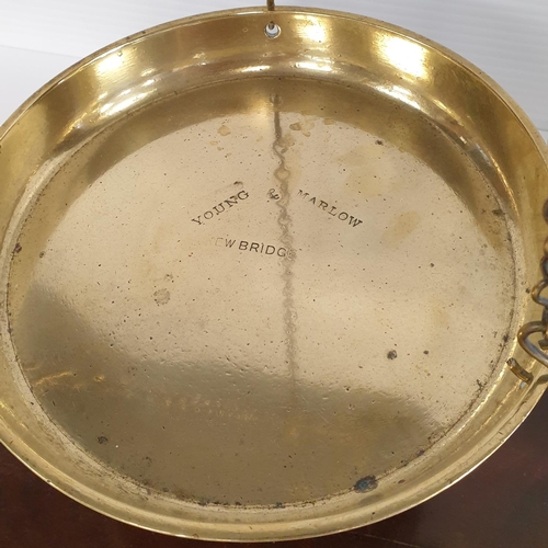61 - Large Brass Scales with Weights by Young & Marlow, H:77 x W:61 x D:32cm