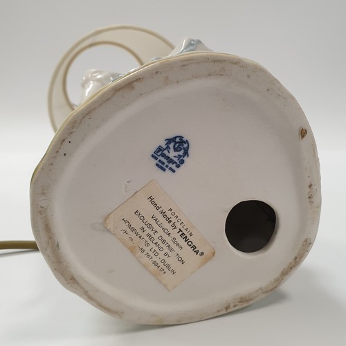 106 - Tengra Porcelain Figurative Table Lamp with Shade, Height 43cm