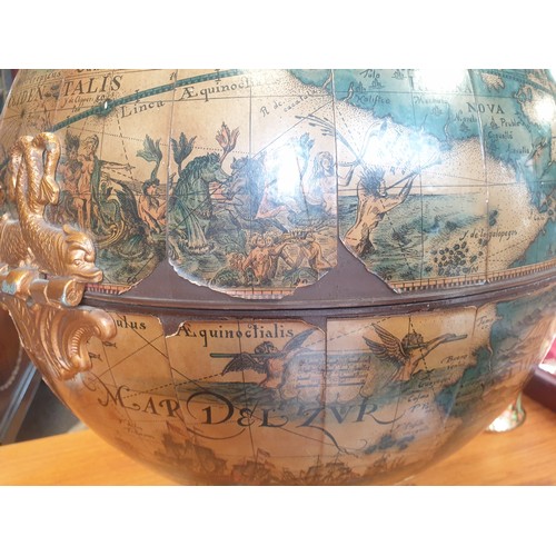 21 - Table Top Globe Drinks Cabinet, H:55 x D:45cm