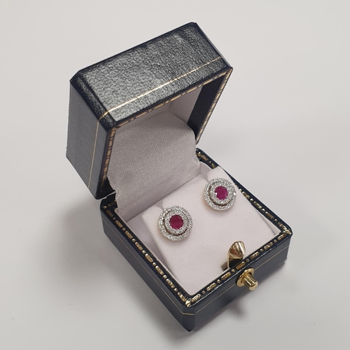 311 - Pair of 9ct Gold Ruby and Diamond Earrings